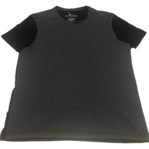 Marc Anthony Mens XL Slim Fit Textured Mixed Media T-Shirt Black Grey Casual Tee